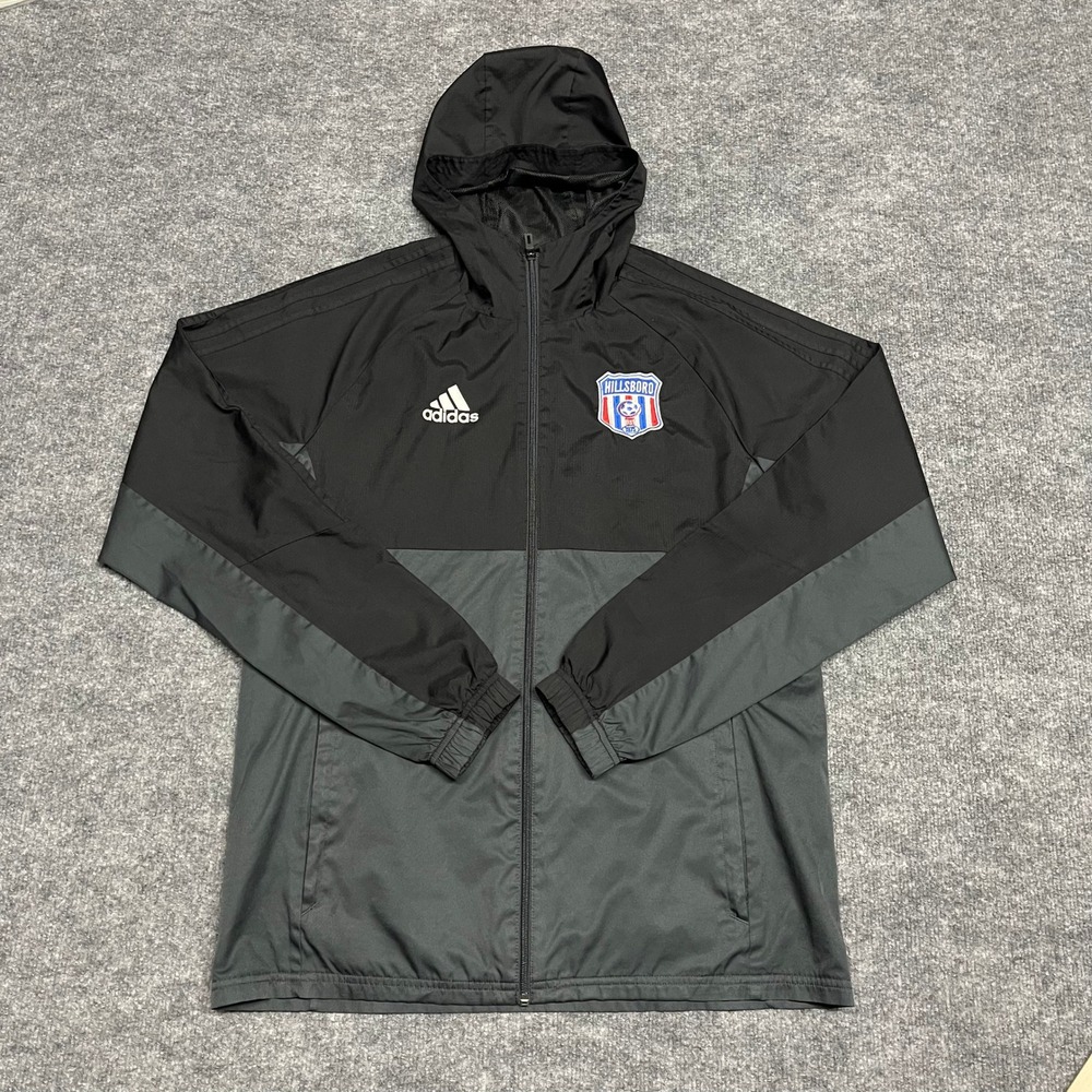 Hillsboro Soccer Club Jacket Men Medium Black FC Bayern Munich Patch Windbreaker